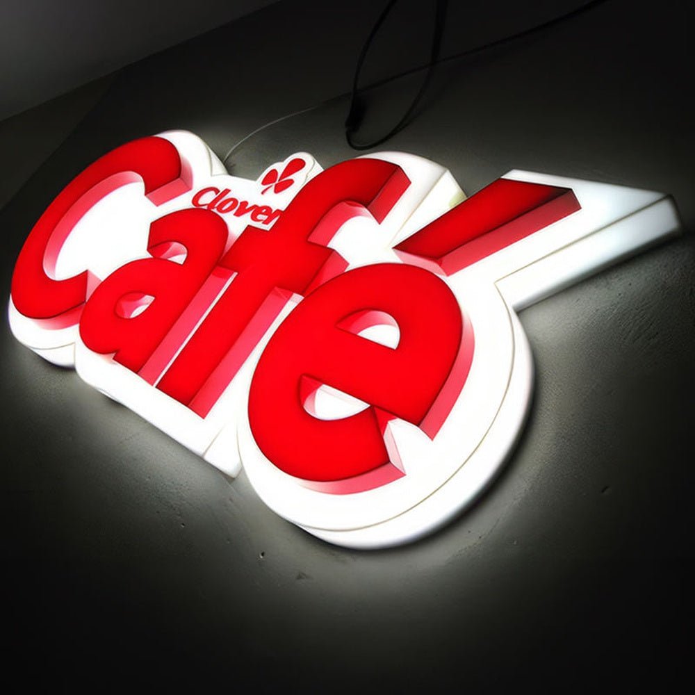Cafe 3D Frontlit And Backlit Channel Letter Sign - Shineneon