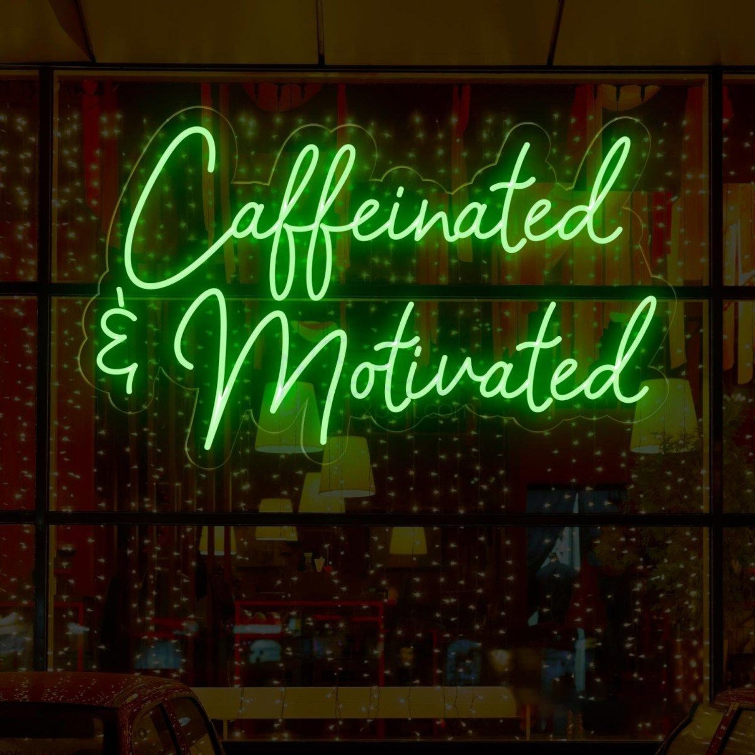 Caffeinated Motivated White Led Neon Sign For Cafe Home Office Wall Decor | Shineneon