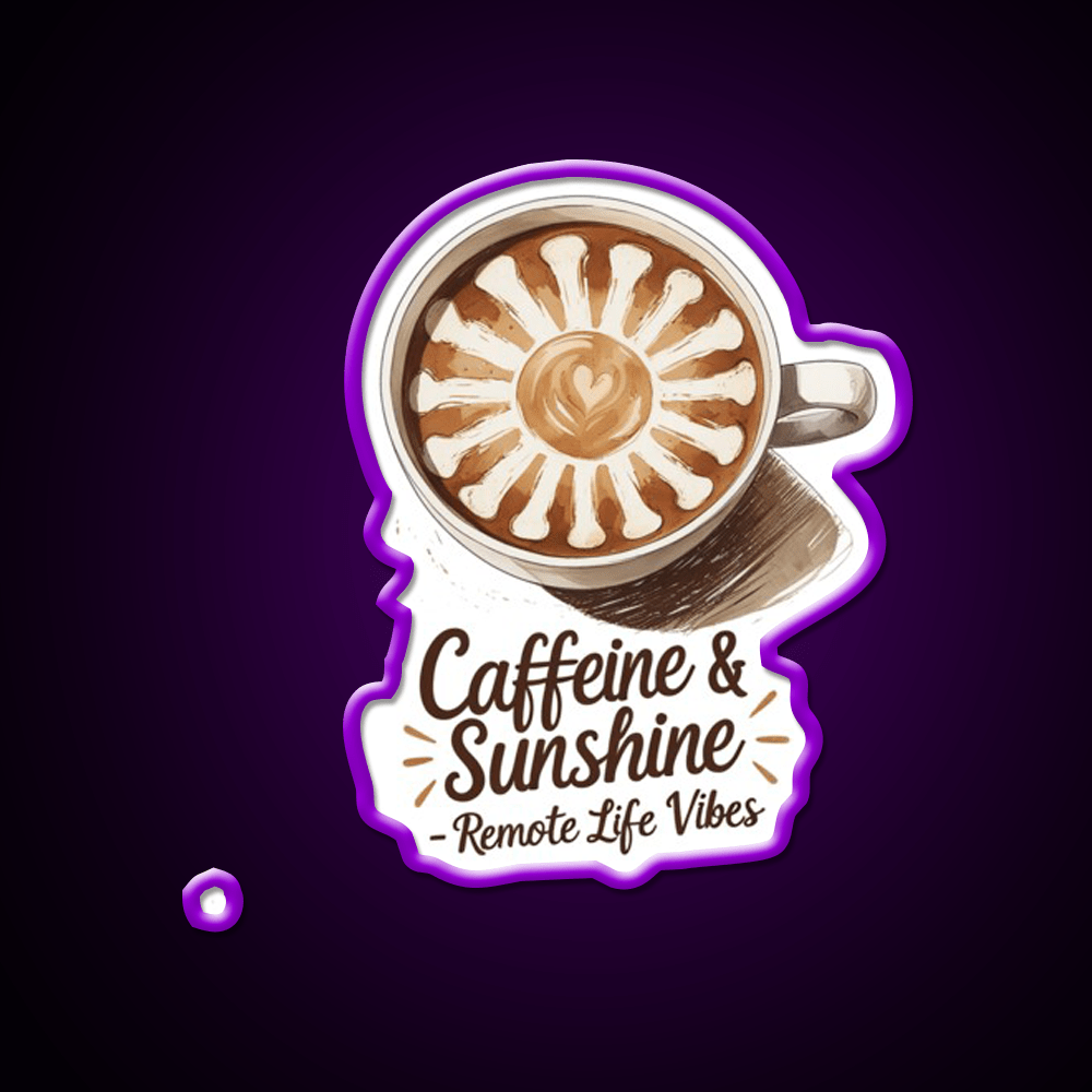 Caffeine And Sunshine Remote Life Vibes Led Neon Sign Espresso Bar Art Rgb Color - Shineneon