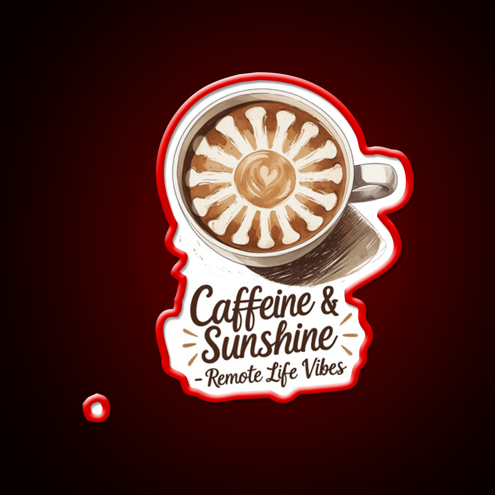 Caffeine And Sunshine Remote Life Vibes Led Neon Sign Espresso Bar Art Rgb Color - Shineneon
