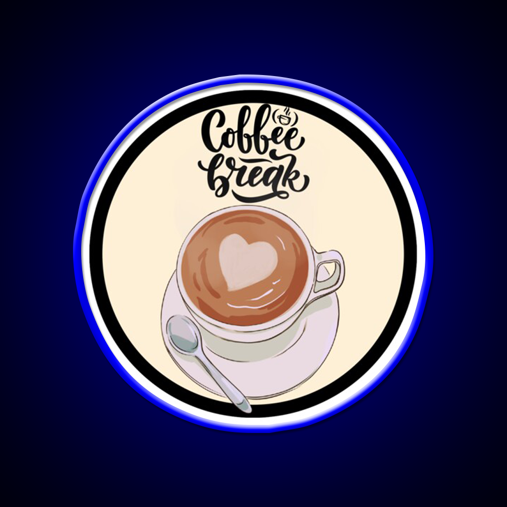 Caffeine Break Coffee Cafe Led Neon Sign Espresso Bar Art Rgb Color