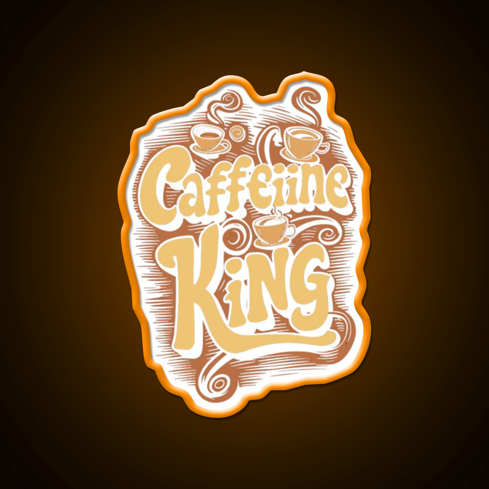 Caffeine King Rule Your Coffee Kingdom Led Neon Sign Espresso Bar Art Rgb Color - Shineneon
