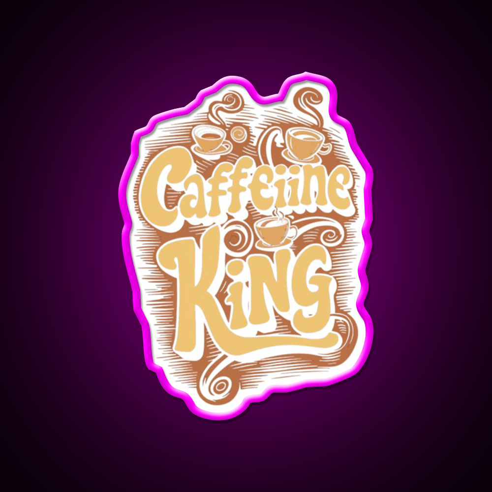 Caffeine King Rule Your Coffee Kingdom Led Neon Sign Espresso Bar Art Rgb Color - Shineneon