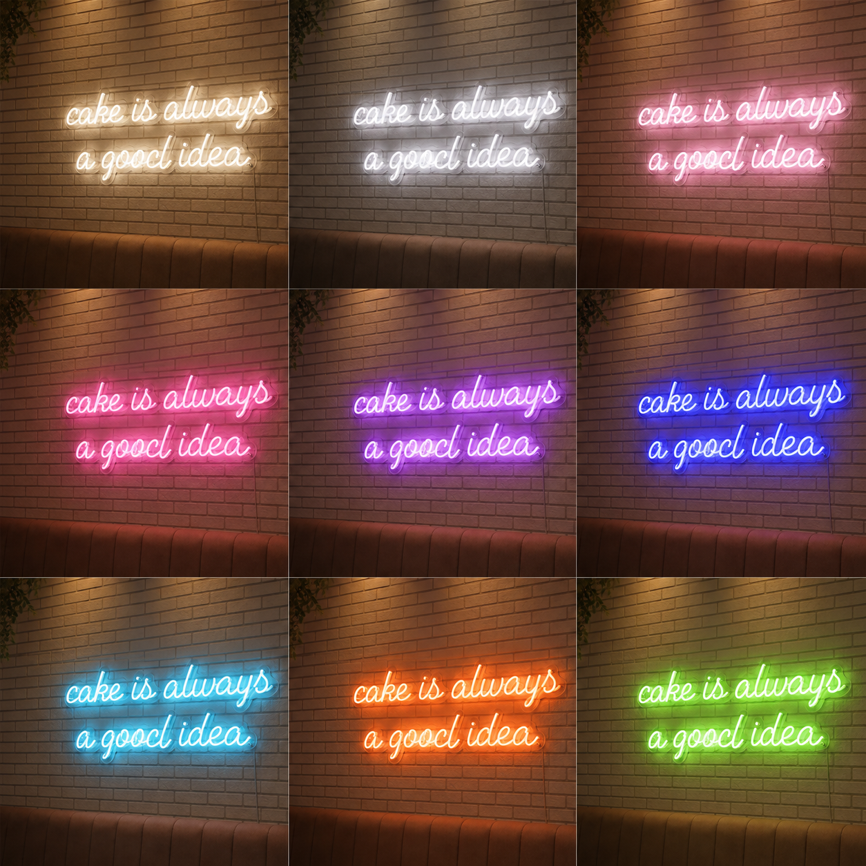 Cake Is Always A Good Idea LED Neon Sign - 05 Color Grid