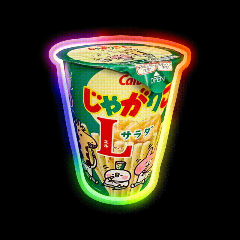 Calbee Potato Stick Snack Food Led Neon Sign Rgb Color - LED neon sign close-up detail