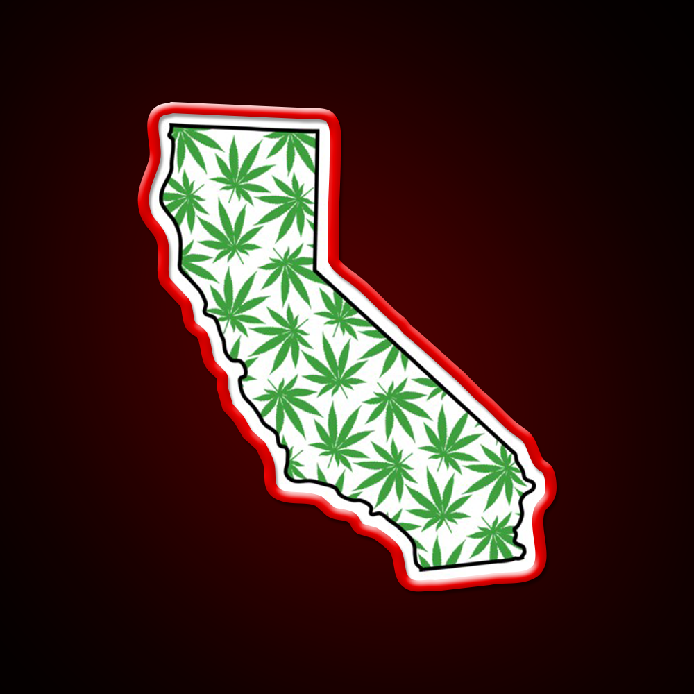 California Ca Weed Leaf Pattern Hemp Inspired Green Leaf Led Neon Sign Rgb Color - LED neon sign view 10