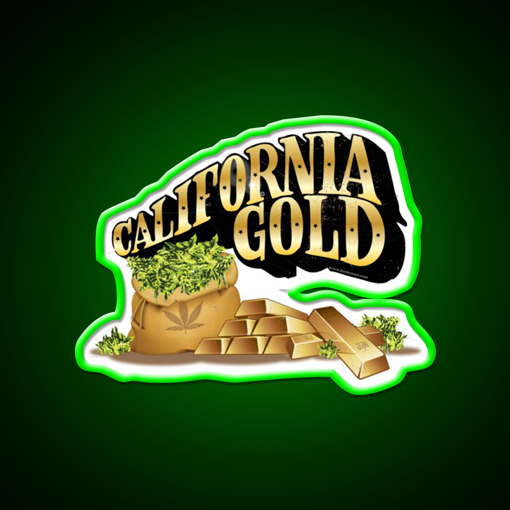 California Gold Strain Art Hemp Inspired Green Leaf Led Neon Sign Rgb Color - LED neon sign view 8