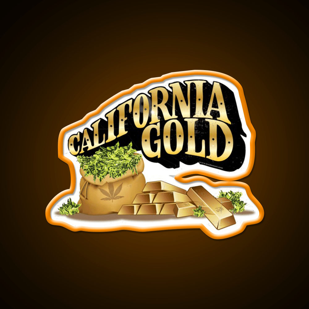 California Gold Strain Art Hemp Inspired Green Leaf Led Neon Sign Rgb Color - Shineneon