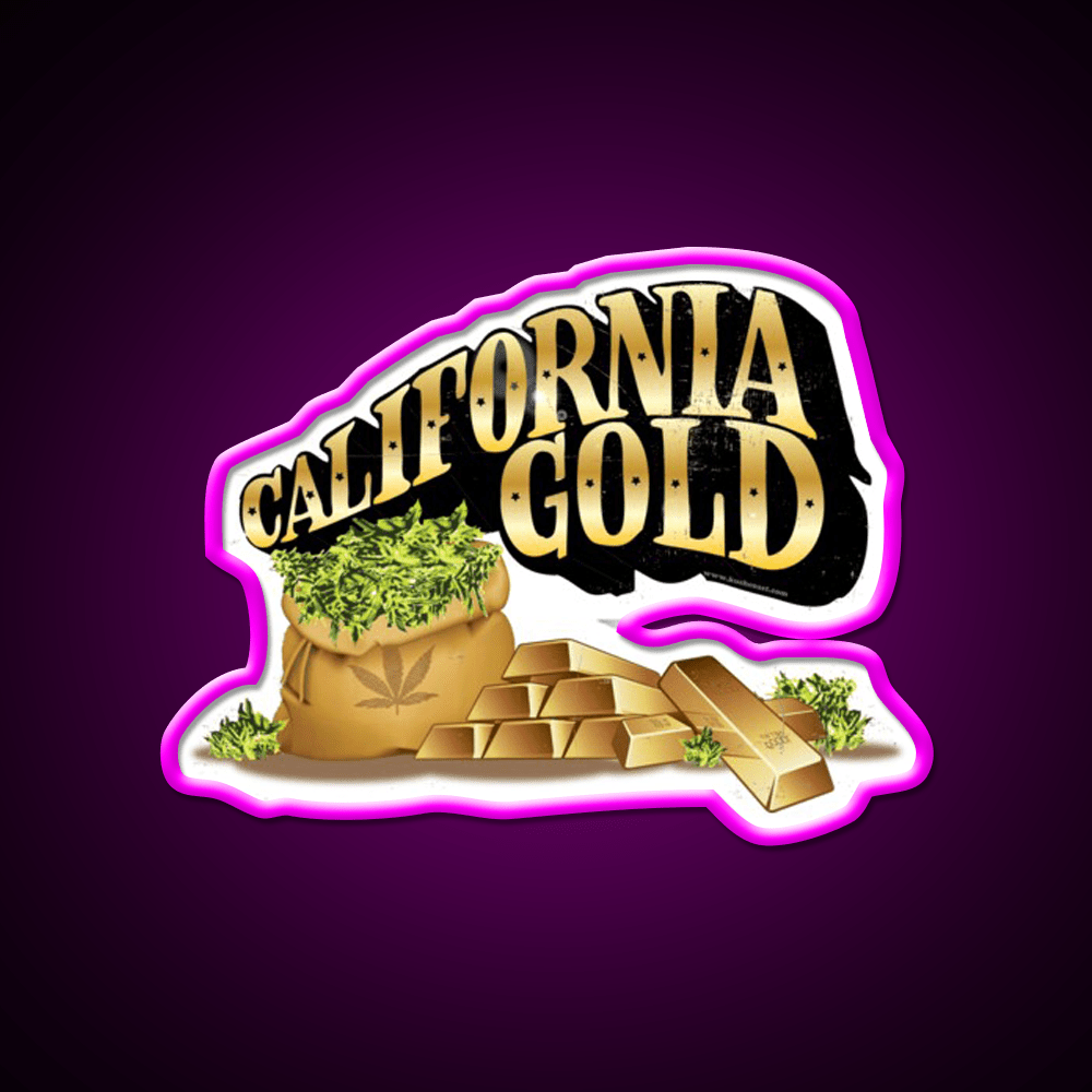 California Gold Strain Art Hemp Inspired Green Leaf Led Neon Sign Rgb Color - Shineneon