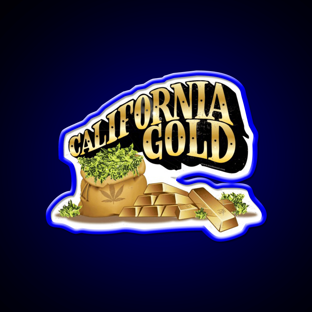 California Gold Strain Art Hemp Inspired Green Leaf Led Neon Sign Rgb Color - Shineneon