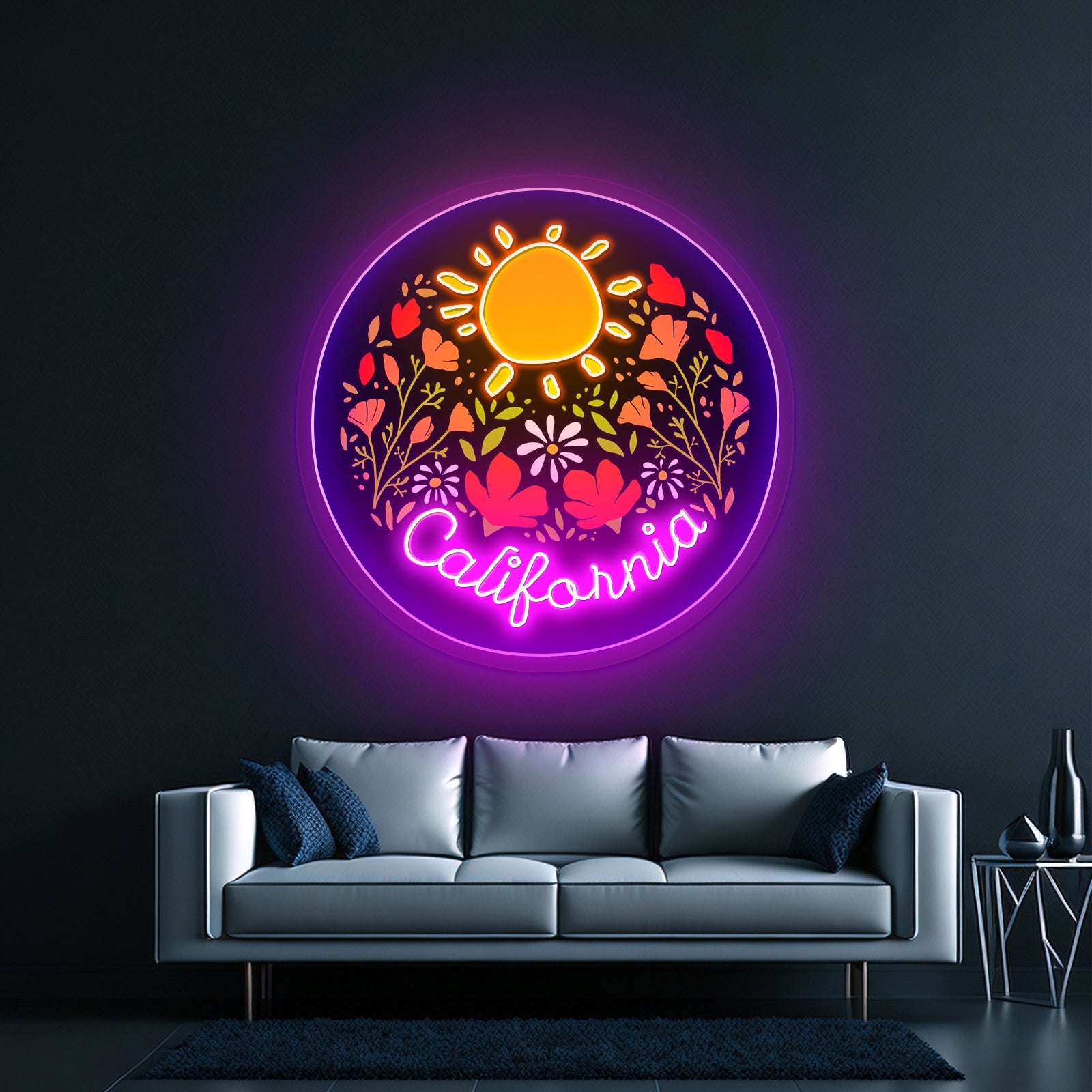 California Neon Signs Sunshine Flowers Led Lights - Shineneon