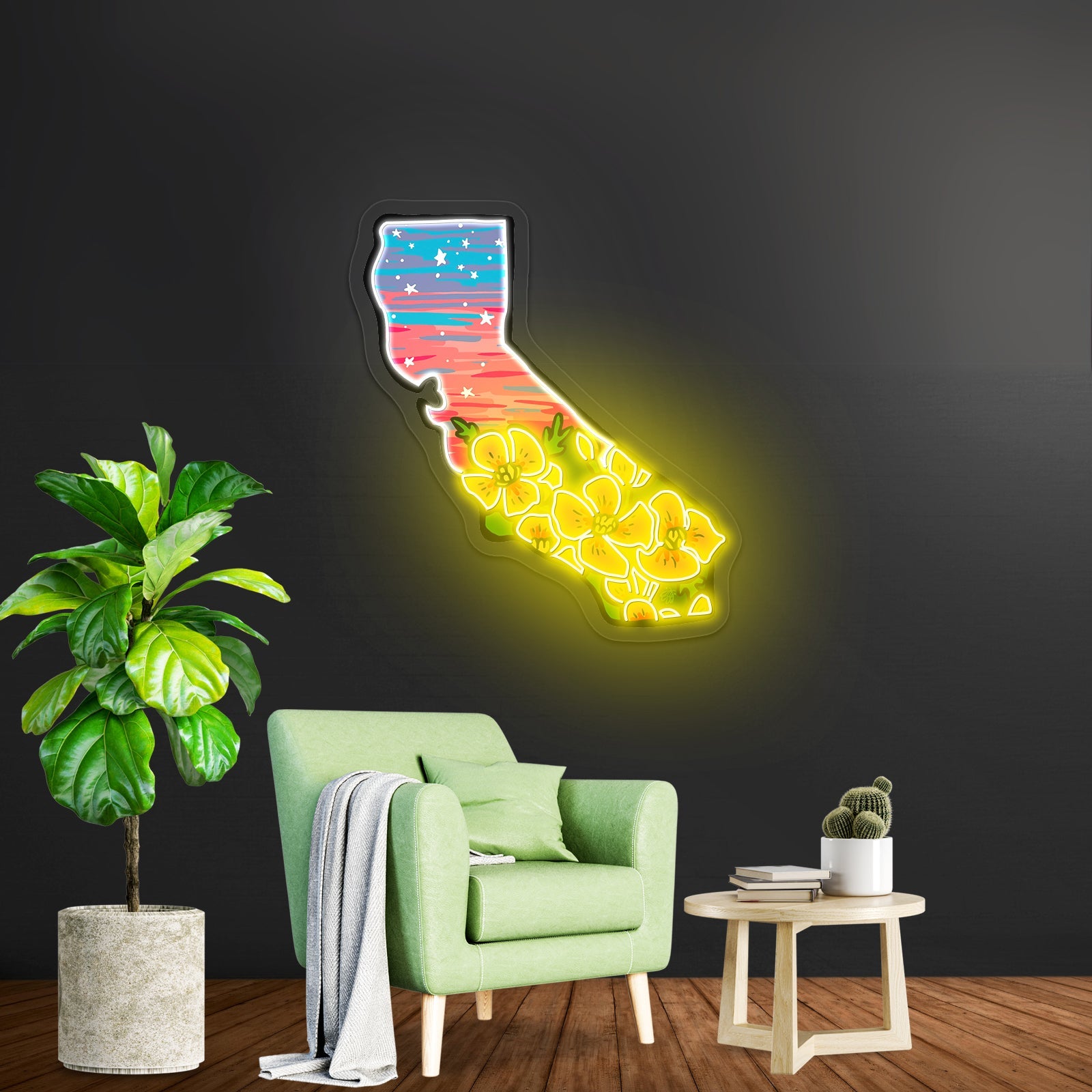 California Neon Signs Sunshine Flowers Led Lights - Shineneon