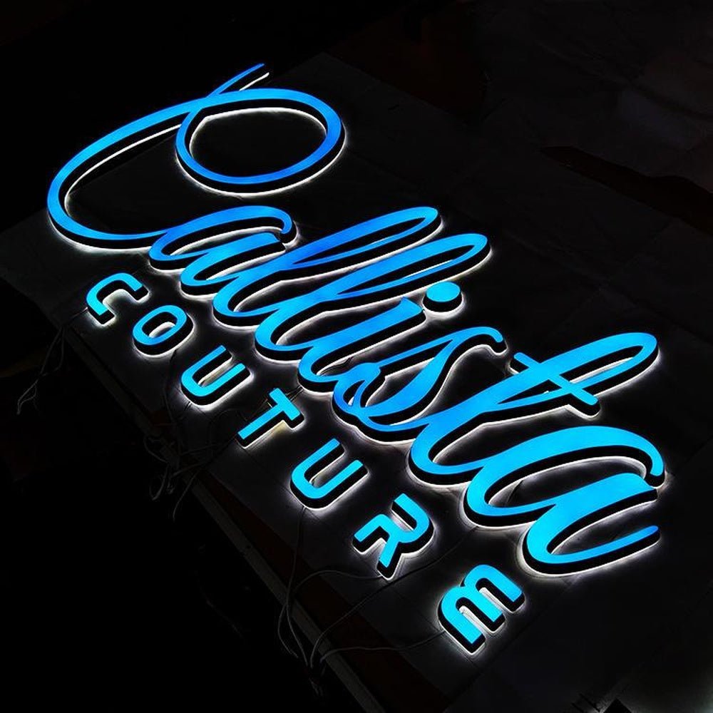 Callista Couture 3D Front And Back Lit Letters Metal Led Sign - Shineneon