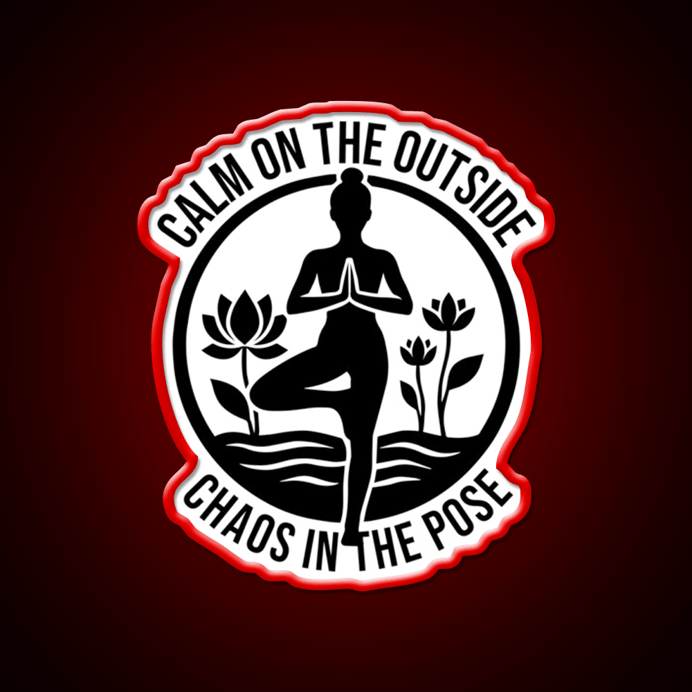 Calm On The Outside Chaos In The Pose Yoga Led Neon Sign Rgb Color - Shineneon