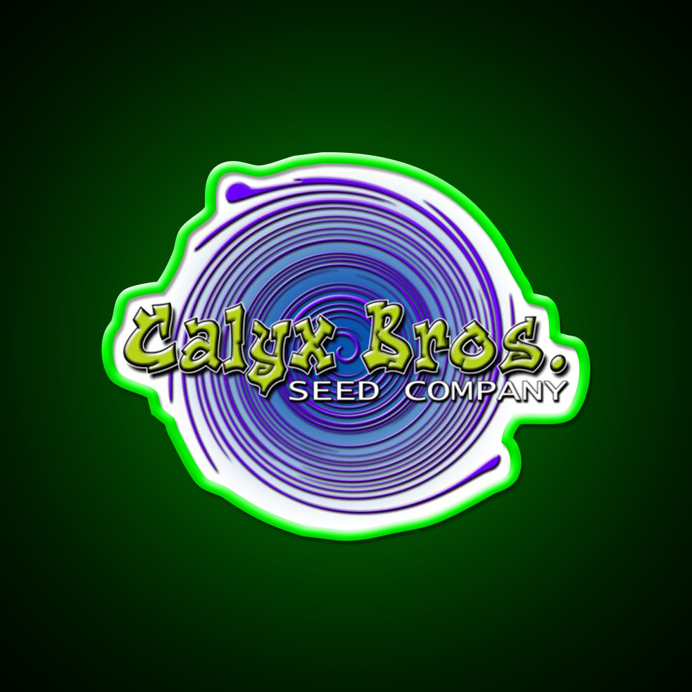 Calyx Bros Seed Co Logo Hemp Inspired Green Leaf Led Neon Sign Rgb Color - LED neon sign view 8