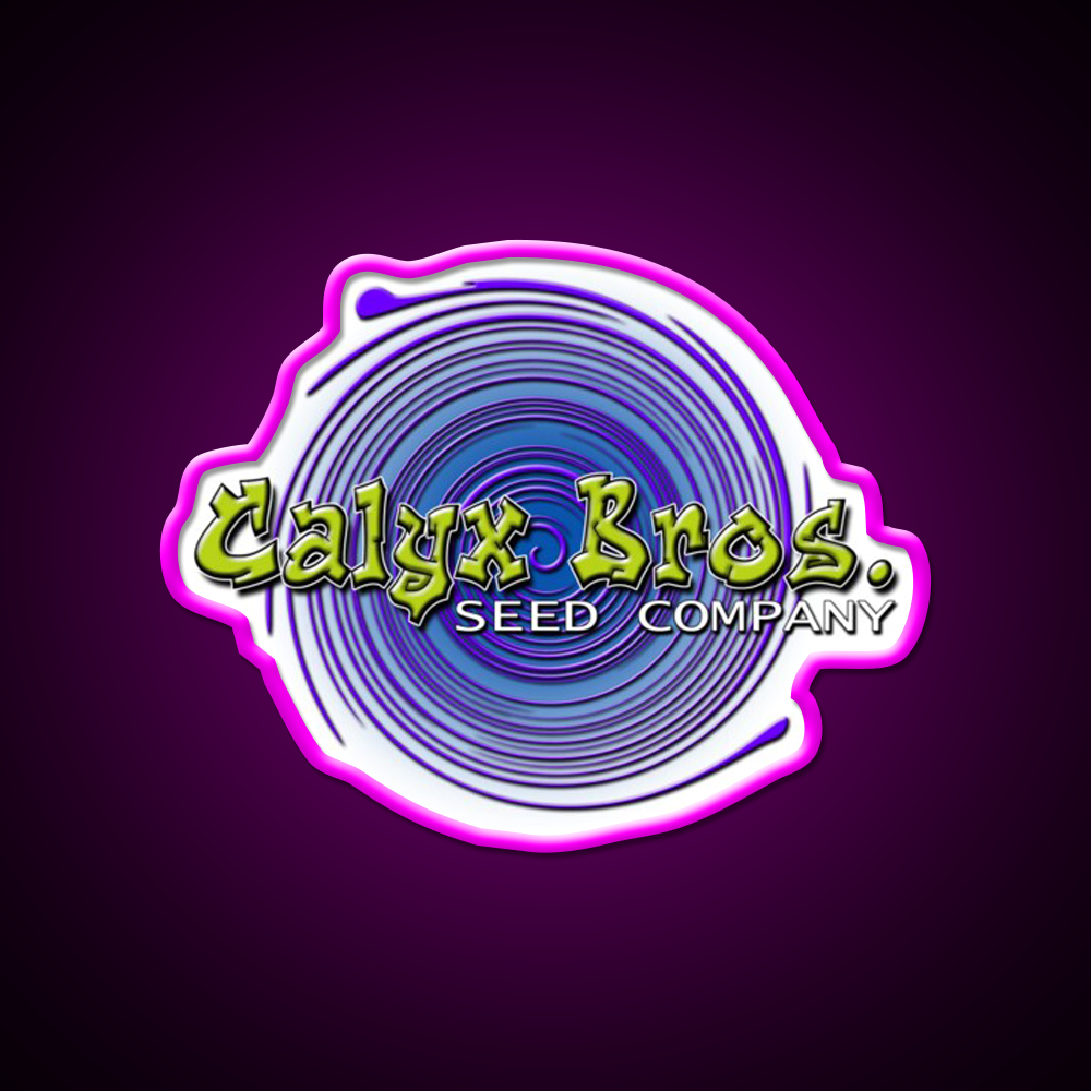 Calyx Bros Seed Co Logo Hemp Inspired Green Leaf Led Neon Sign Rgb Color - Neon sign mounted on wall in room