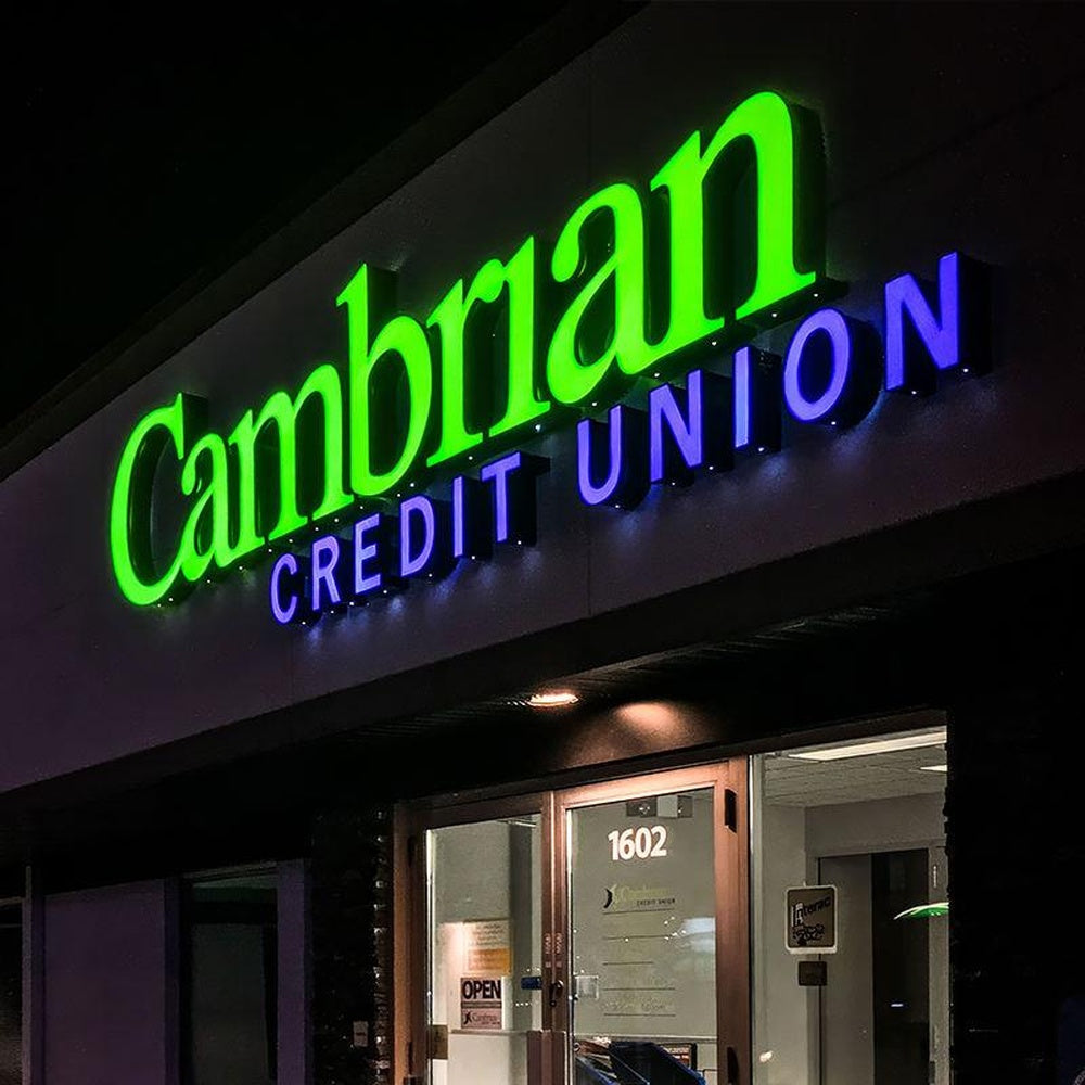 Cambrian Credit Union 3D Frontlit Letters Metal Led Sign