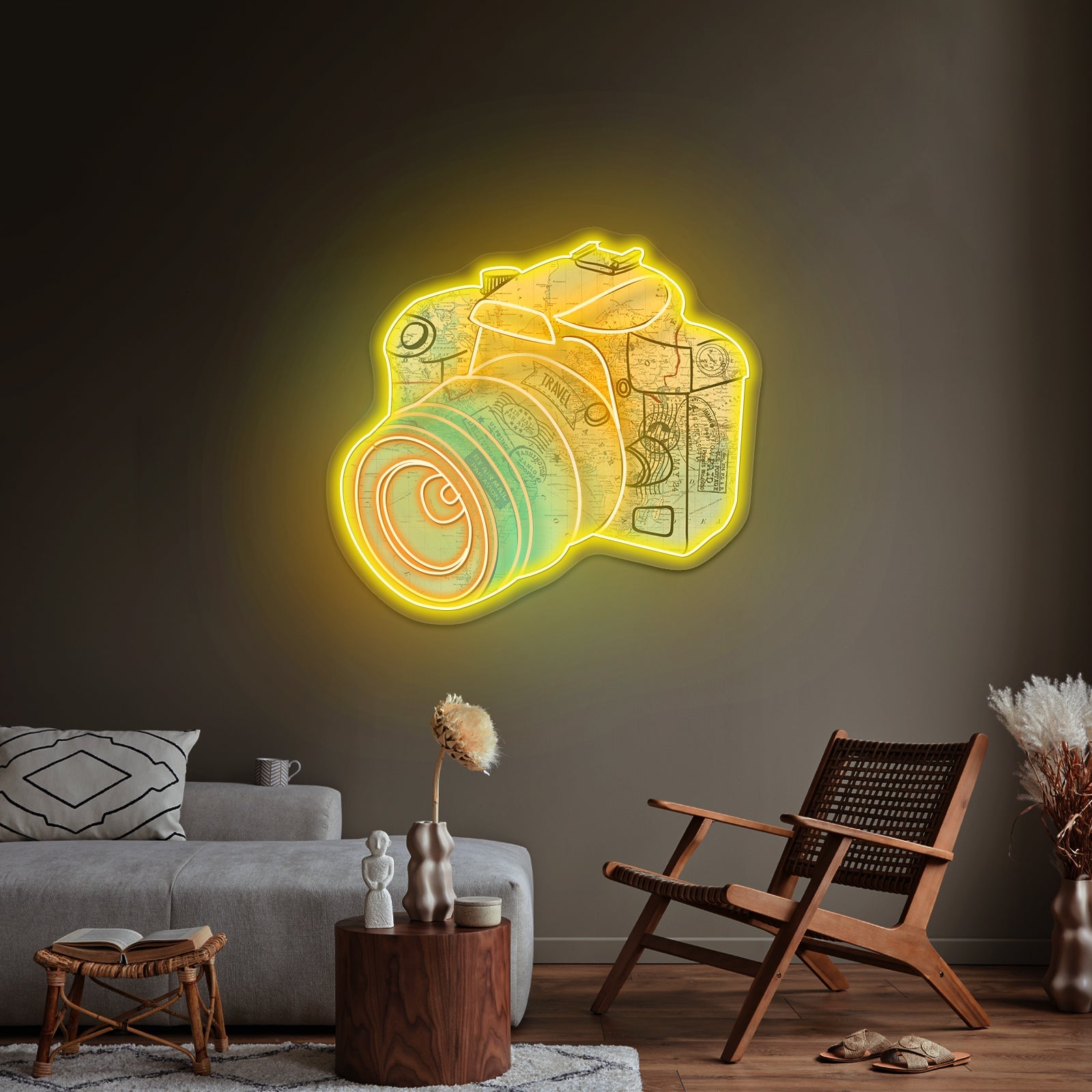 Camera Map Neon Signs For Wall Decor - Shineneon