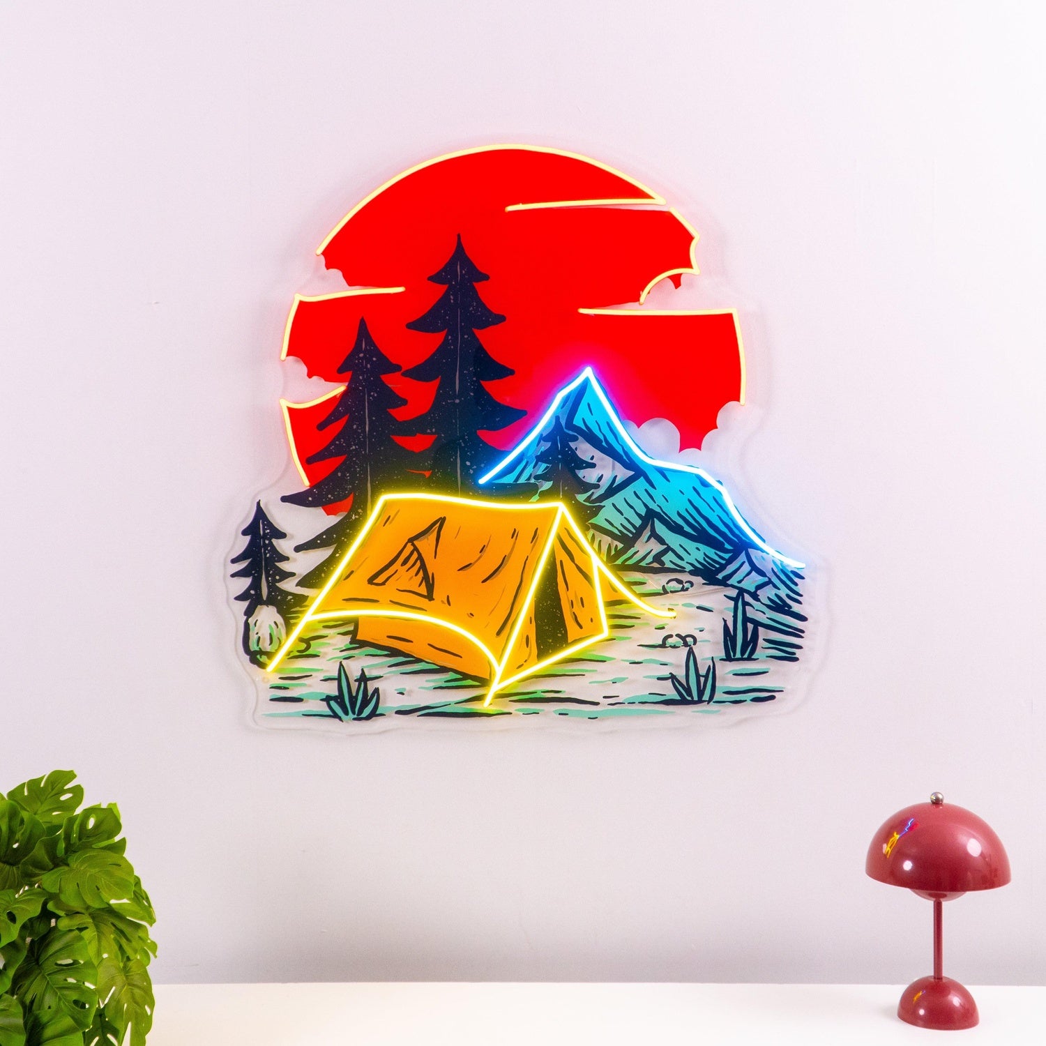 Camping Gorilla Tech Helmet Uv Printed Led Neon Sign For Urban Room Decor | Shineneon