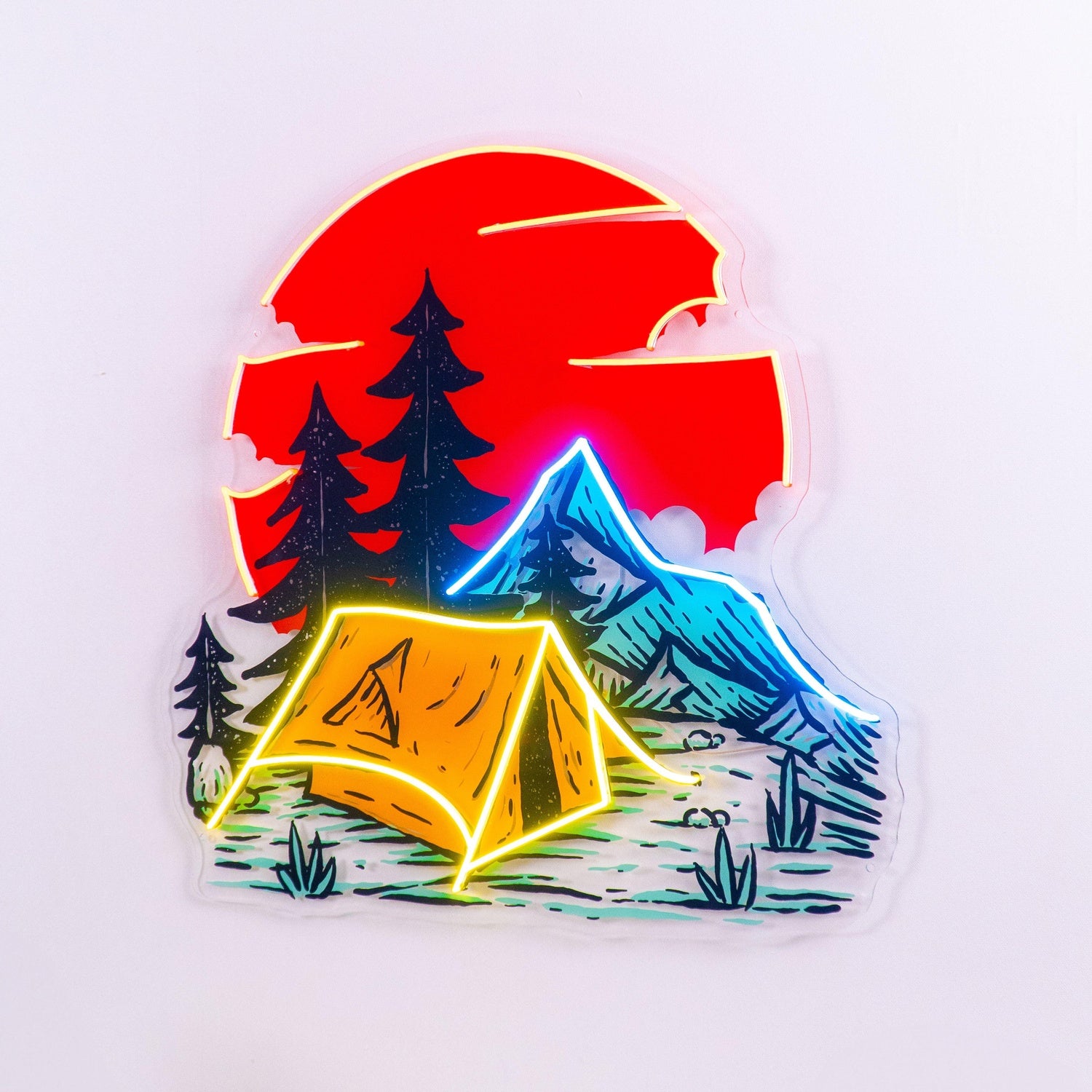 Camping Gorilla Tech Helmet Uv Printed Led Neon Sign For Urban Room Decor | Shineneon