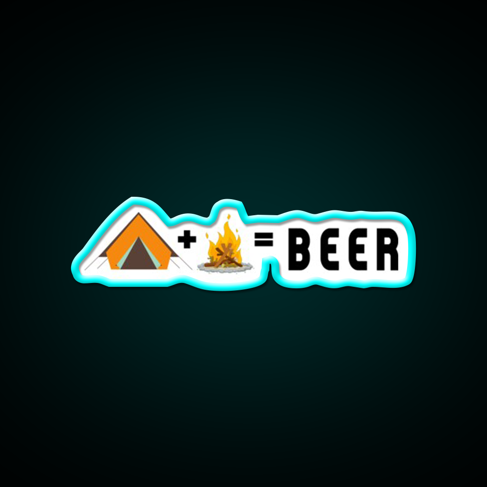 Camping Plus Campfire Equal Beer Bar Decor Led Neon Sign Rgb Color - Size and dimension reference