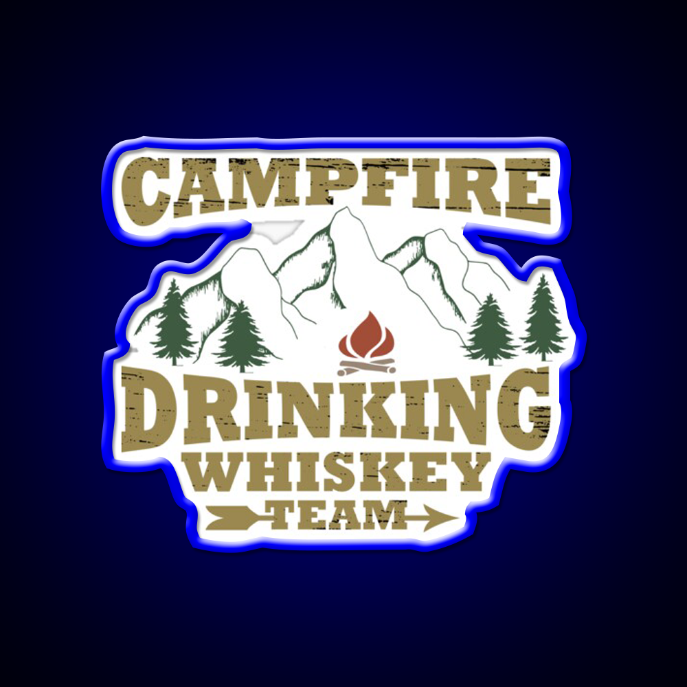 Camping Sayings Whiskey Jokes Humor Whiskey Drink Bar Led Neon Sign Rgb Color