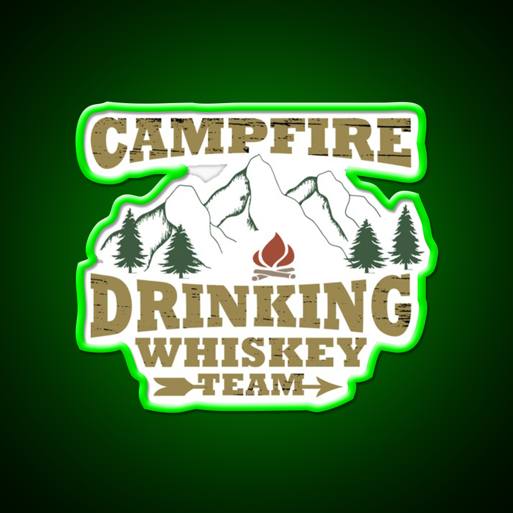 Camping Sayings Whiskey Jokes Humor Whiskey Drink Bar Led Neon Sign Rgb Color