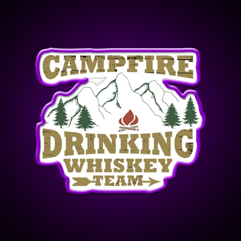 Camping Sayings Whiskey Jokes Humor Whiskey Drink Bar Led Neon Sign Rgb Color