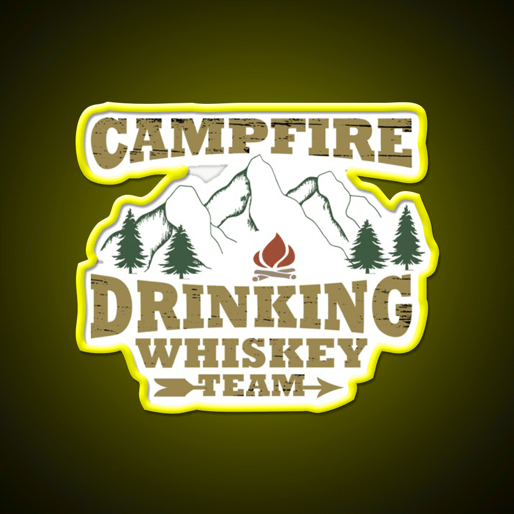 Camping Sayings Whiskey Jokes Humor Whiskey Drink Bar Led Neon Sign Rgb Color