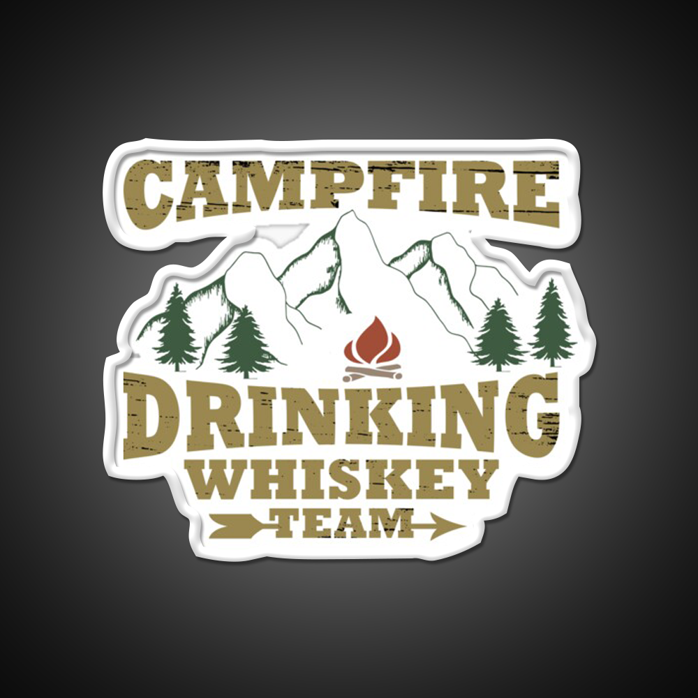 Camping Sayings Whiskey Jokes Humor Whiskey Drink Bar Led Neon Sign Rgb Color