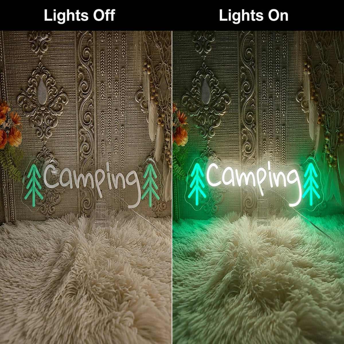 Camping Trees LED Neon Sign - Shineneon
