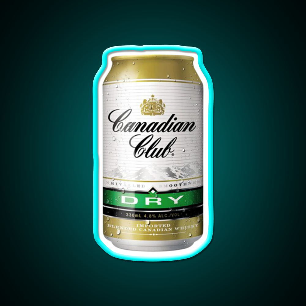 Canadian Club Dry Beer Bar Decor Led Neon Sign Rgb Color - Size and dimension reference