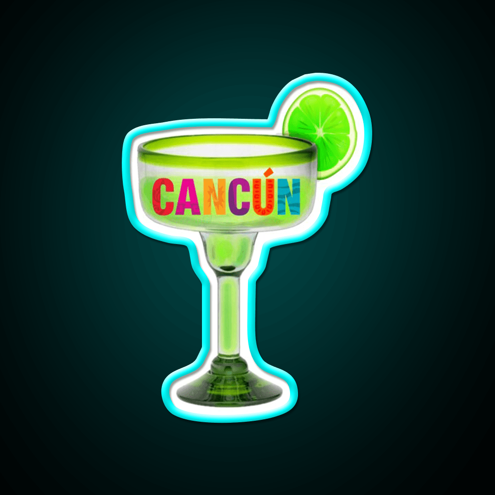 Cancun Time Party Drink Tequila Led Neon Sign Rgb Color - Shineneon