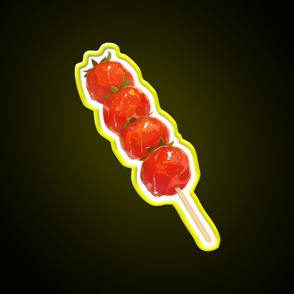 Candied Strawberry Snack Food Led Neon Sign Rgb Color - Custom LED neon sign front view