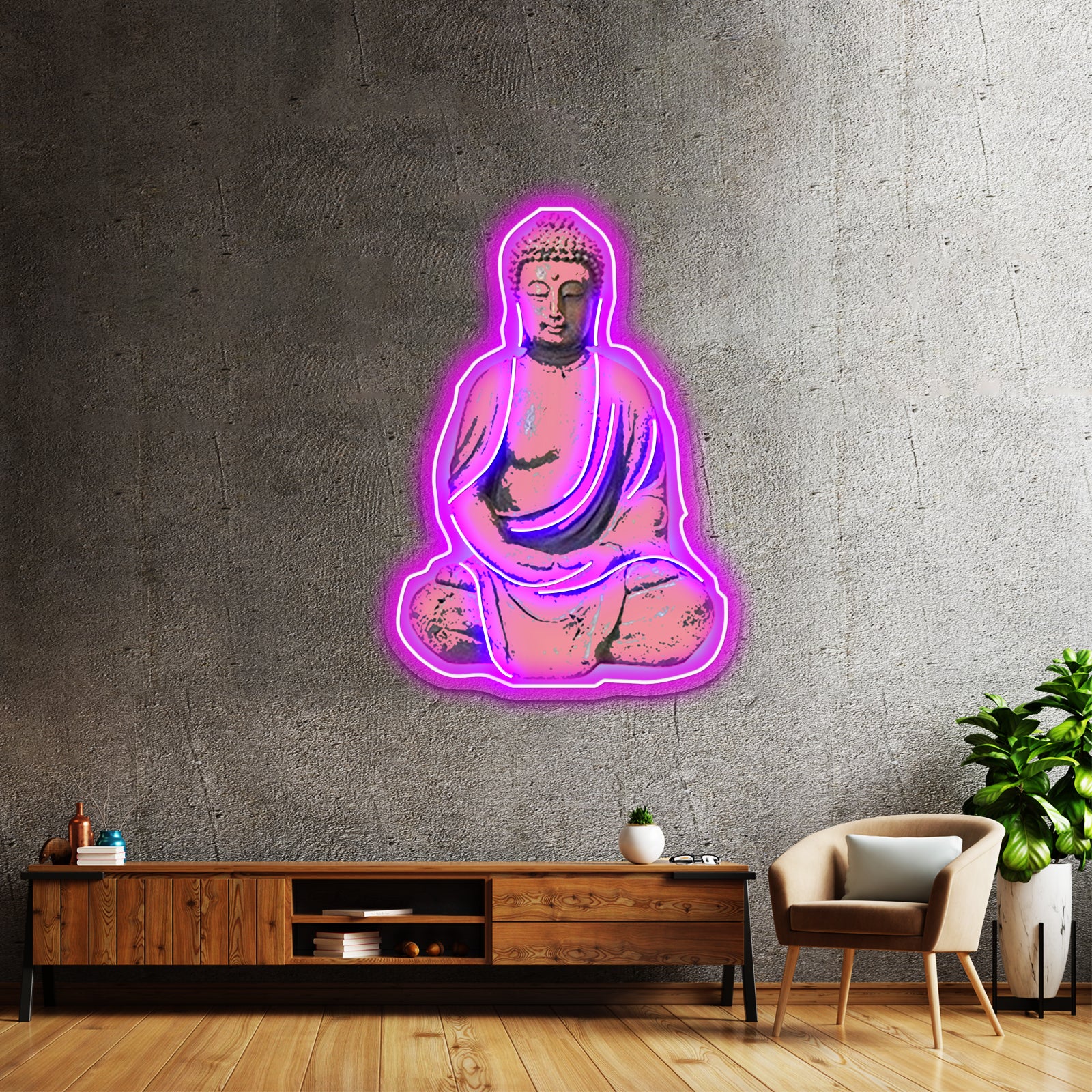 Candy Buddha Artwork Business Neon Sign