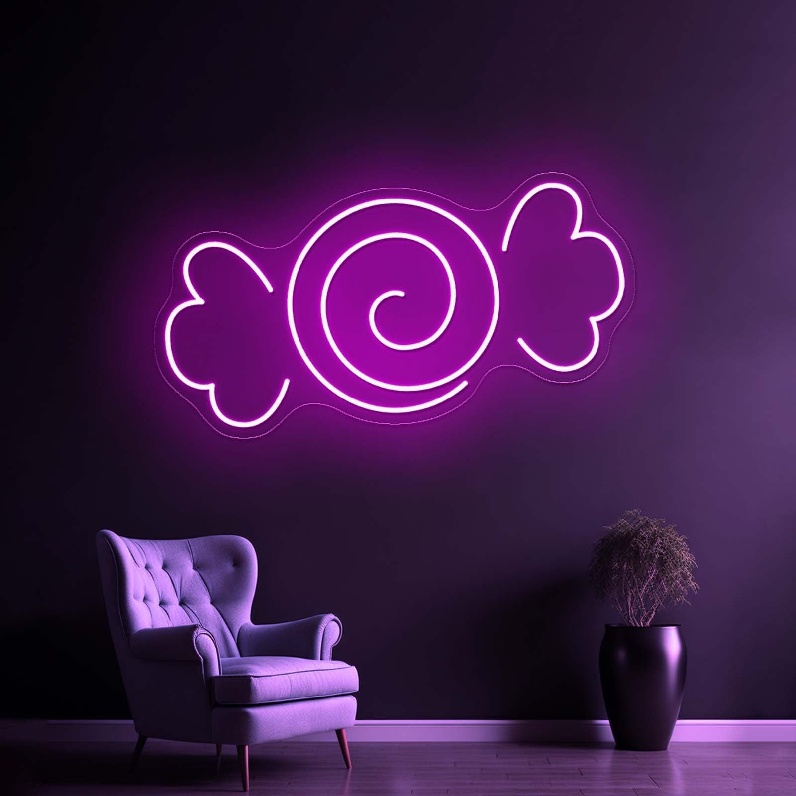 Candy Halloween Neon Happy Halloween Sign