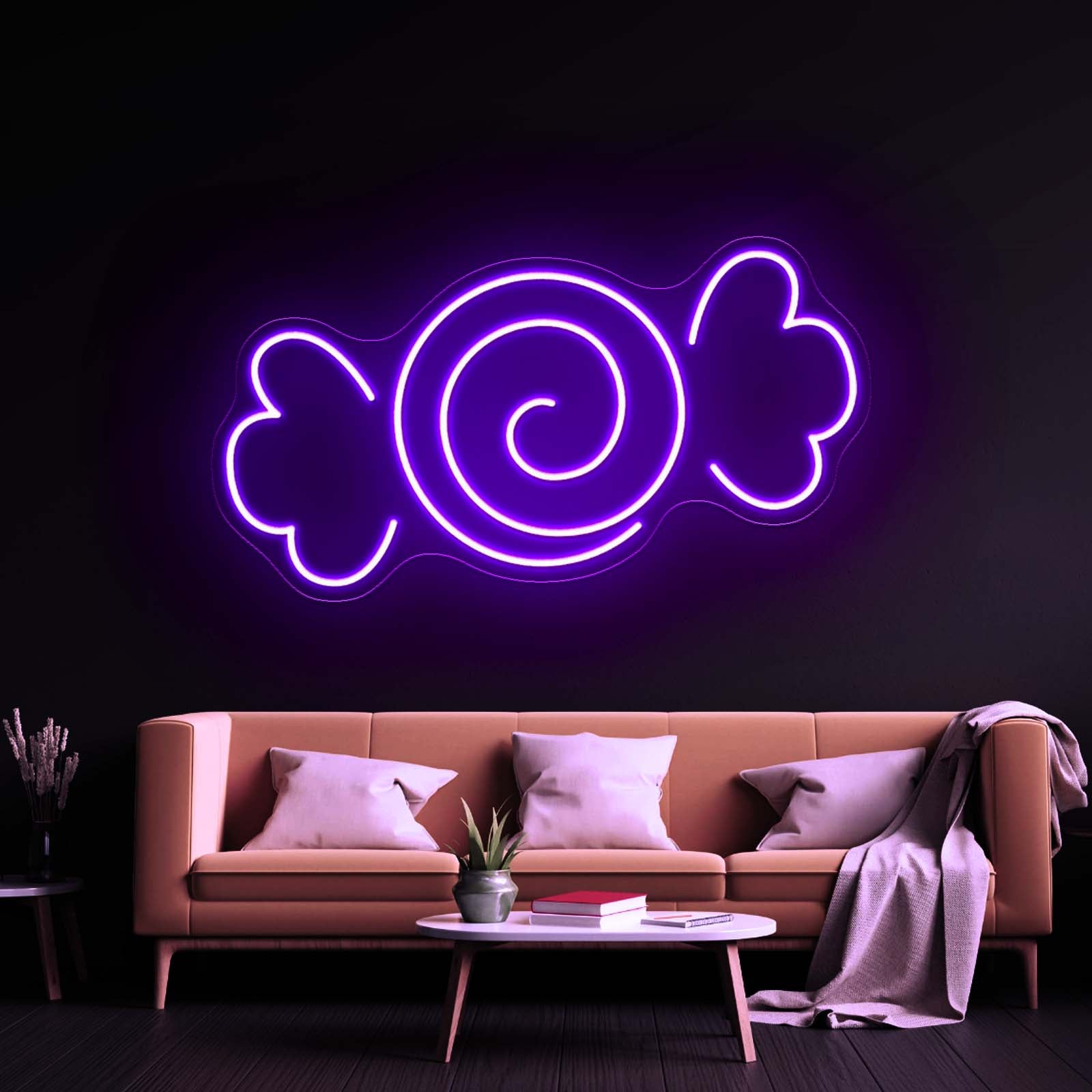 Candy Halloween Neon Happy Halloween Sign