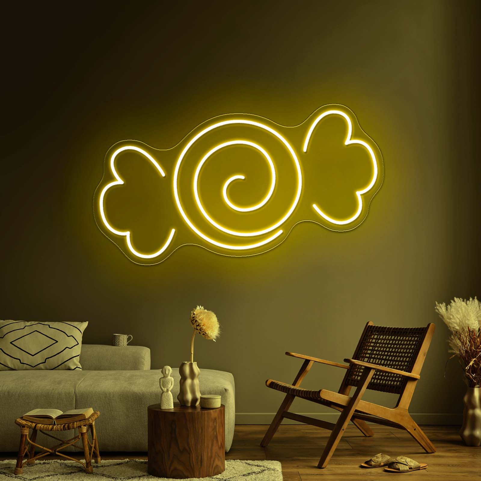 Candy Halloween Neon Happy Halloween Sign