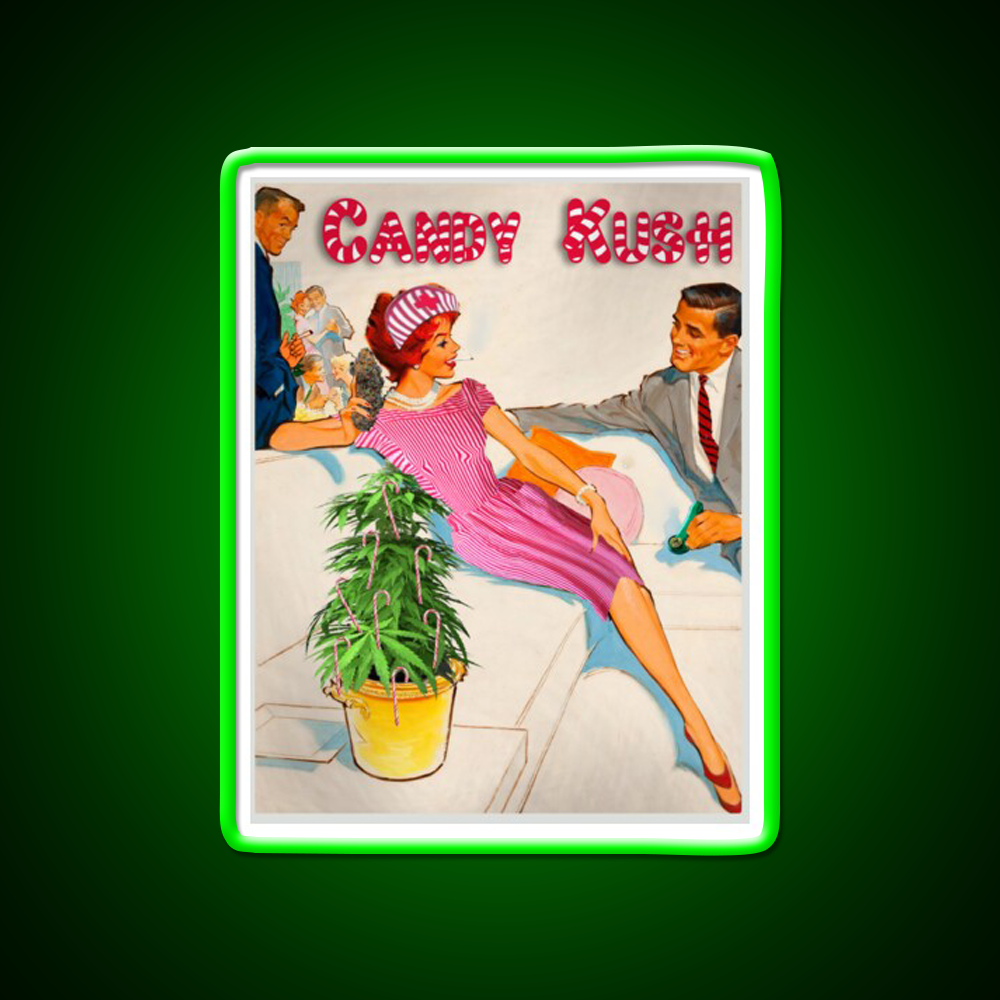 Candy Kush Hemp Inspired Green Leaf Led Neon Sign Rgb Color - LED neon sign view 8