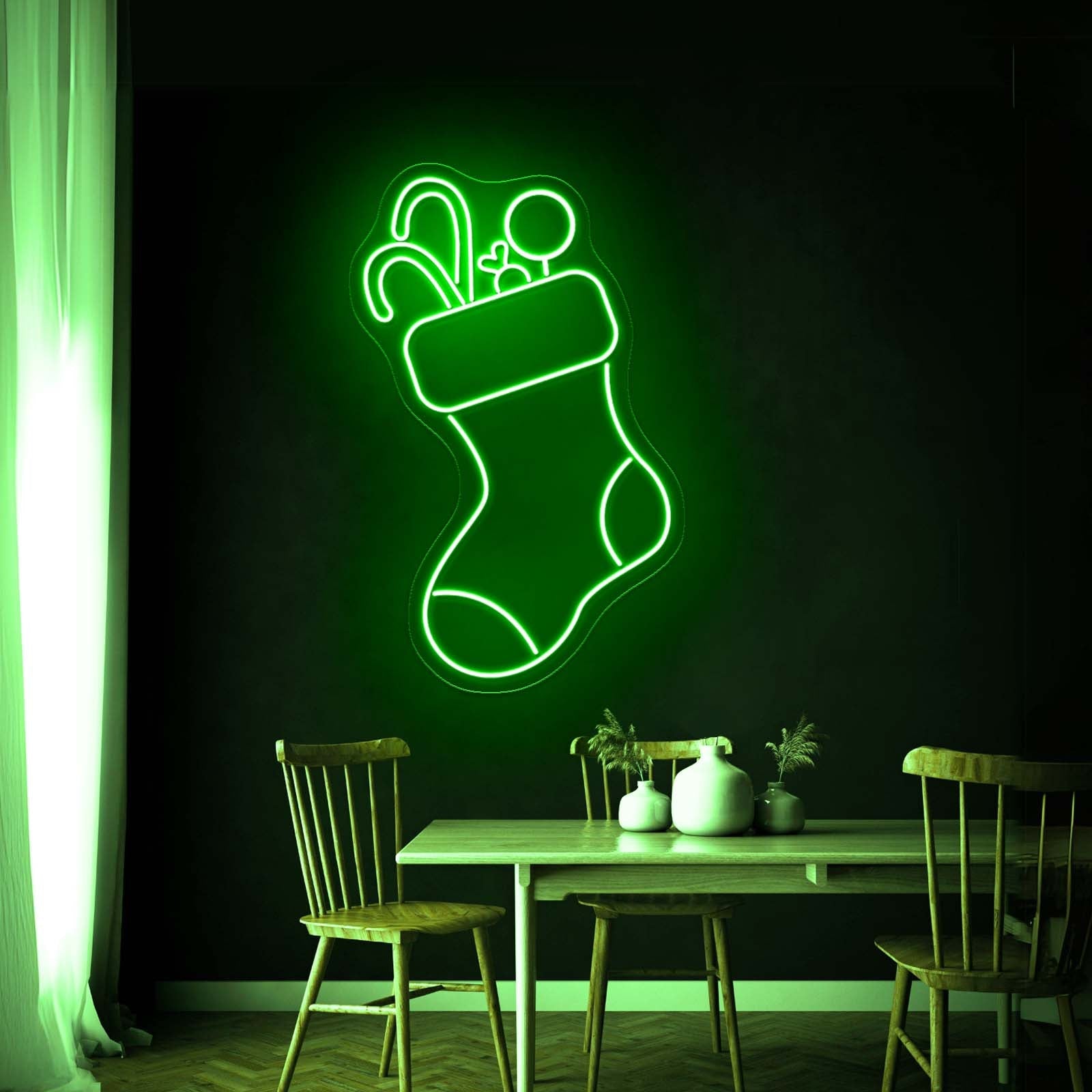 Candy With Christmas Sock Merry Christmas Neon Signs - Shineneon