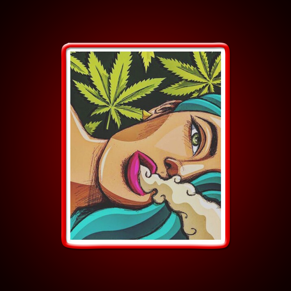 Canna Girl Hemp Inspired Green Leaf Led Neon Sign Rgb Color - LED neon sign view 10