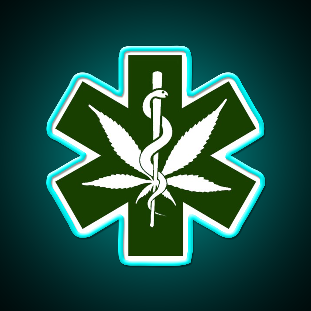 Canna Meds Hemp Inspired Green Leaf Led Neon Sign Rgb Color - Size and dimension reference
