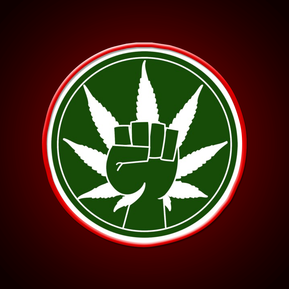 Canna Power Hemp Inspired Green Leaf Led Neon Sign Rgb Color - Shineneon