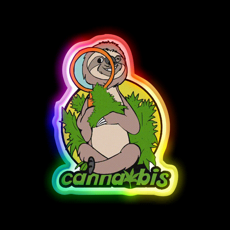 Cannabis1920 420 Hemp Inspired Green Leaf Led Neon Sign Rgb Color - LED neon sign close-up detail