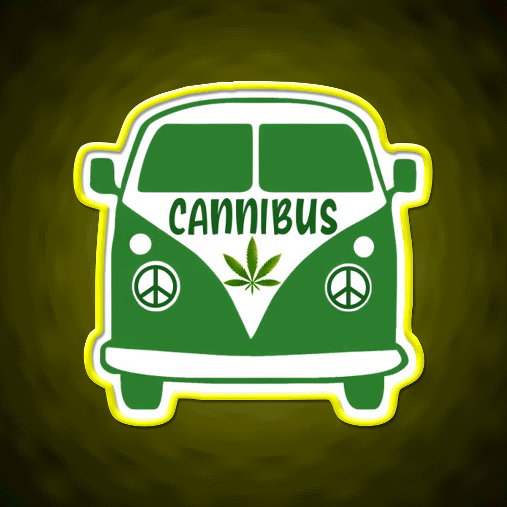 Cannibus Hemp Inspired Green Leaf Led Neon Sign Rgb Color