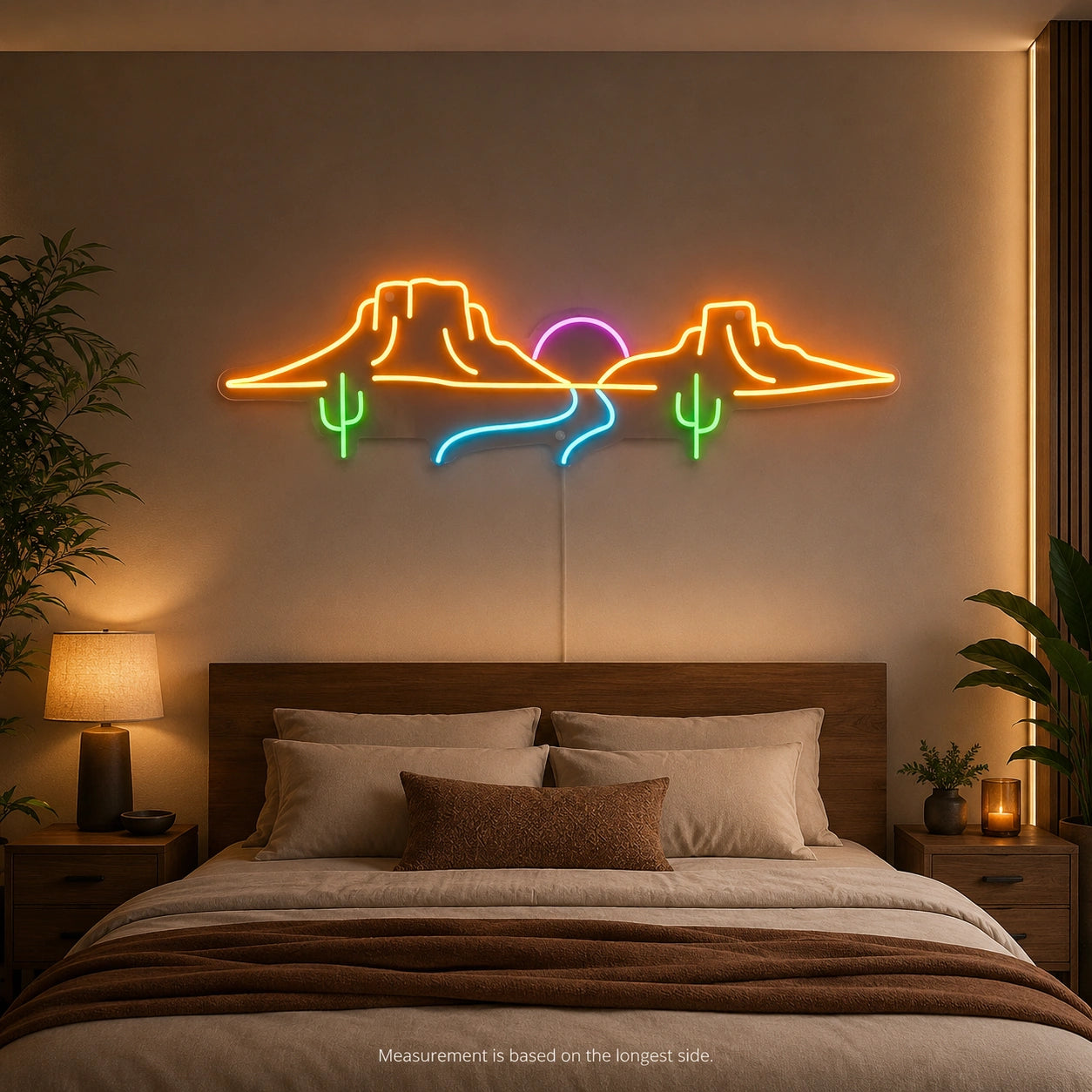 Canyon Cactus Sunset LED Neon Sign color grid