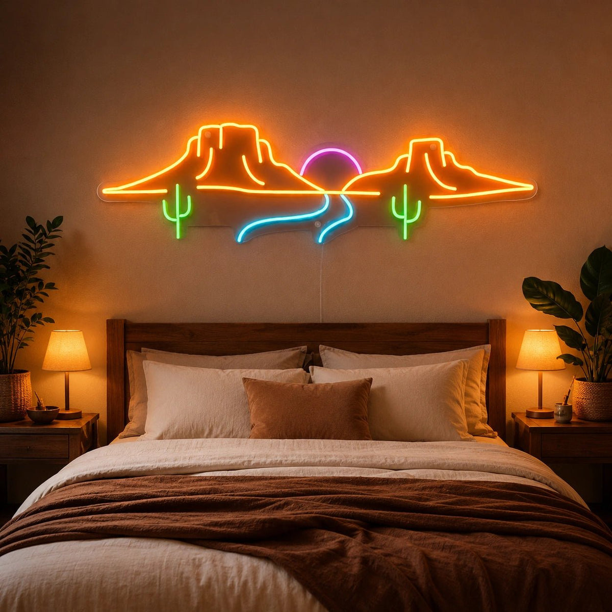 Canyon Cactus Sunset LED Neon Sign - Shineneon