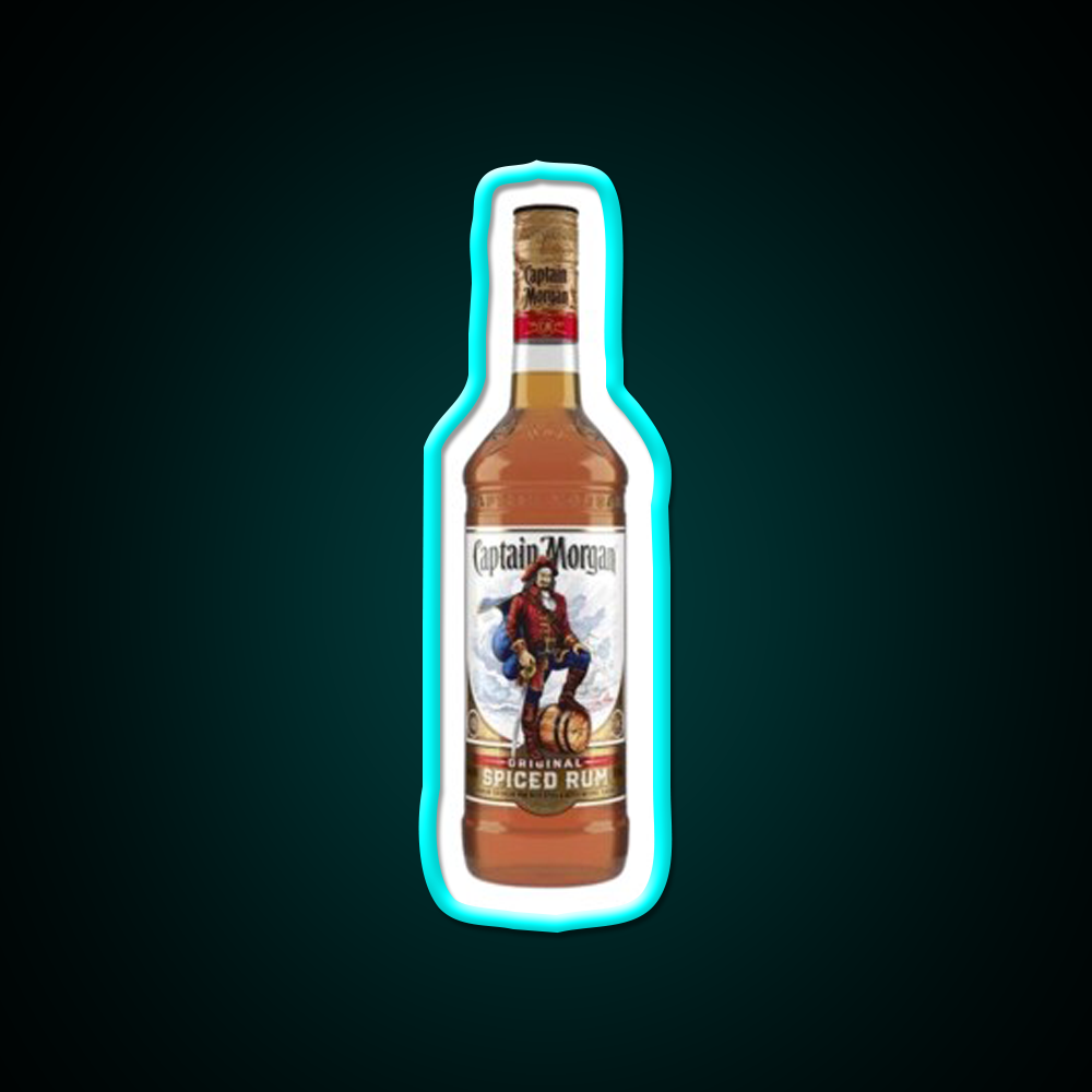 Captain Morgan Bottle Beer Bar Decor Led Neon Sign Rgb Color - Size and dimension reference