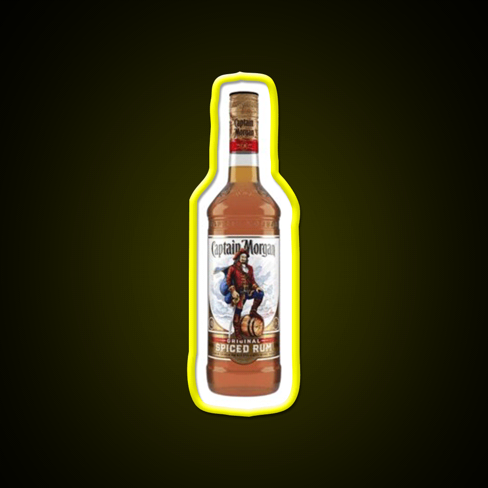 Captain Morgan Bottle Beer Bar Decor Led Neon Sign Rgb Color - Custom LED neon sign front view