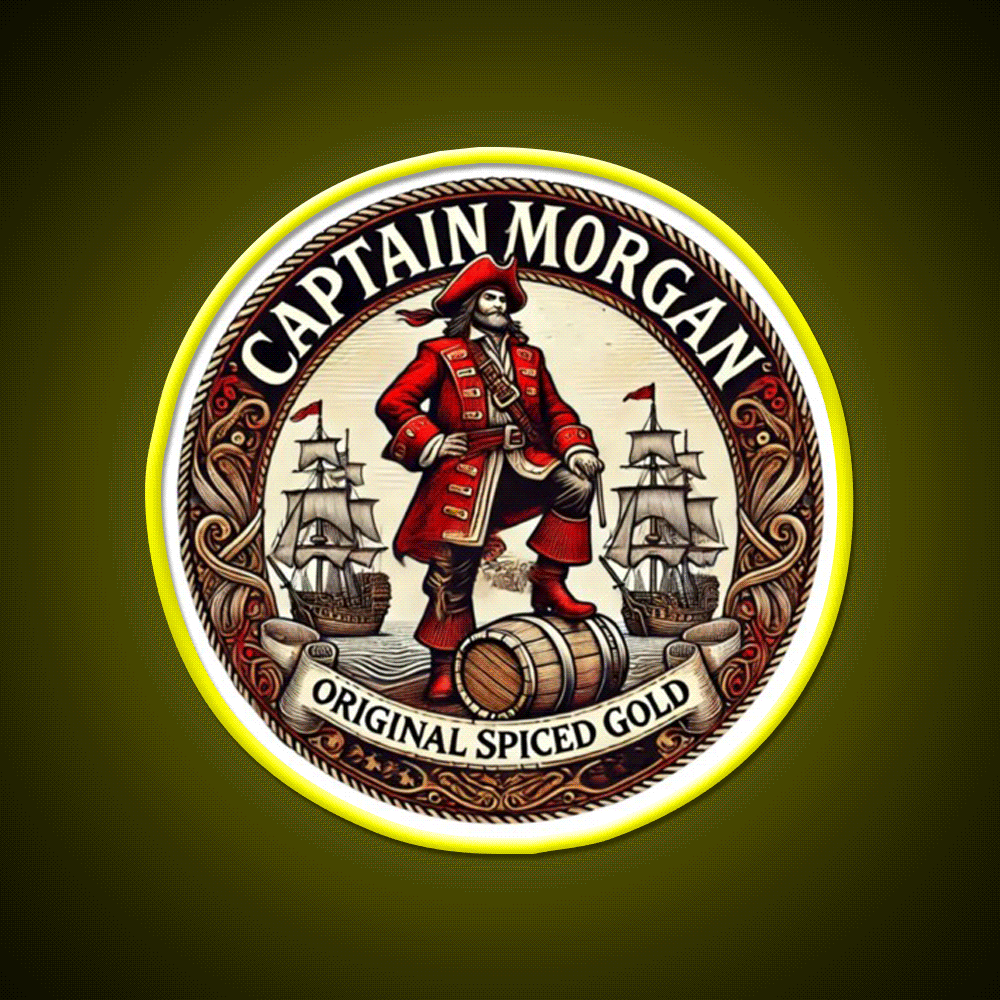 Captain Morgan Vintage Sign Cocktail Bar Decor Led Neon Sign Rgb Color - Custom LED neon sign front view